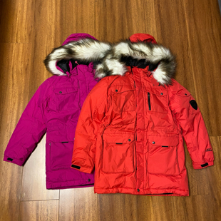 外贸韩单儿童潮牌中长款连帽羽绒服冬季男女童时尚百搭鸭绒外套