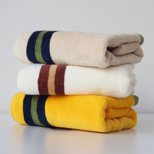 华乐纯棉 全棉 运动条纹 毛巾割绒 面巾 情侣商务 LOGO定制团购