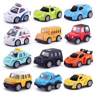 儿童合金巴士套装 汽车模型男孩宝宝迷你金属回力车仿真公交车玩具