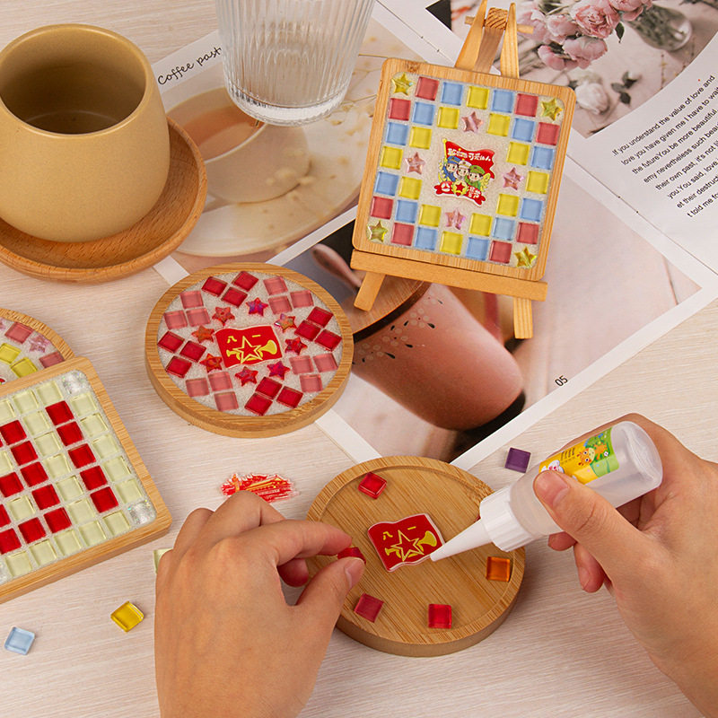 元旦节礼品马赛克杯垫diy手工制作材料包爱国爱党红色团建活动