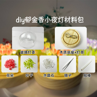 郁金香小夜灯 玻璃DIY郁金香小夜灯 玻璃小夜灯网红DIY材料玻璃罩