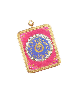 唐卡半手绘喵姐心咒粗矿