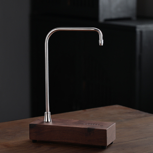 北美胡桃木抽水器桶装水加水器 高端上水器桌面自动出水器充电式