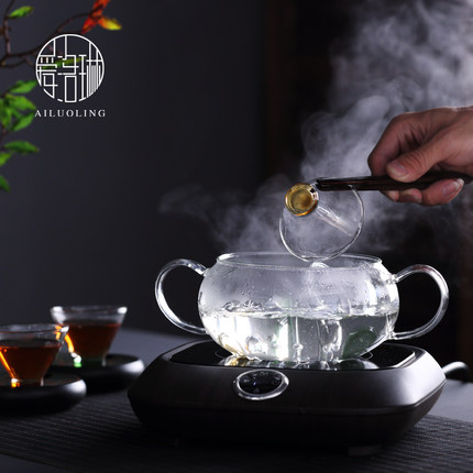 爱洛琳 茶道配件加热玻璃茶洗 电陶炉煮茶杯消毒锅平底杯洗盆茶碗