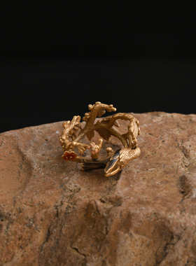 复古宫廷风喜鹊登枝戒指女小众设计感高级轻奢气质食指戒爆款指环