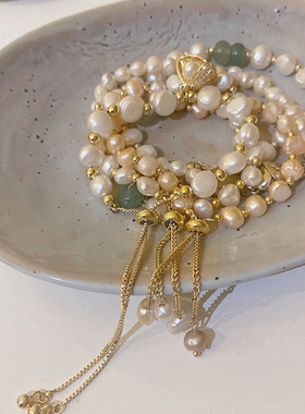 精致巴洛克水晶手镯淡水珍珠手链