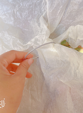 BoBo银色闪亮水钻细款手镯女 仙女风气质小清新叠带百搭排钻手环