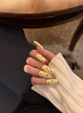 春天夏日彩色多巴胺钻石潘多拉宝石手工穿戴甲美甲少女可爱奶黄