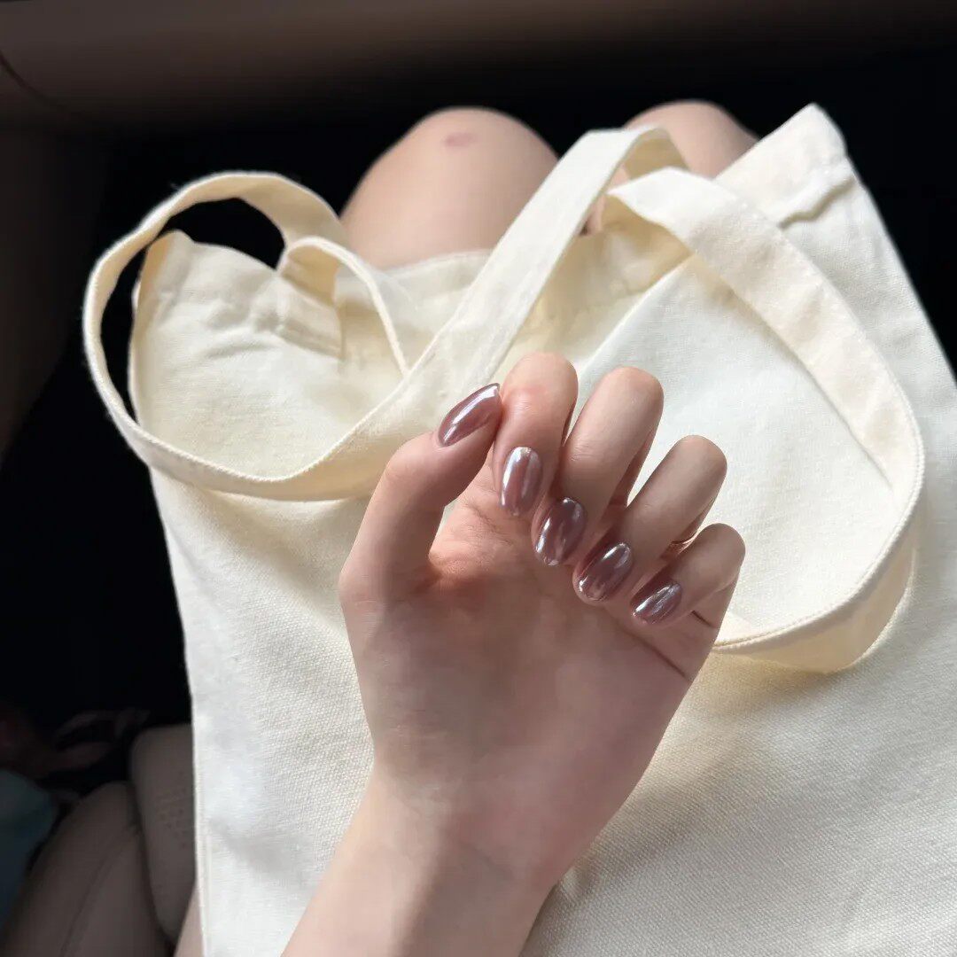 Hailey海莉紫月光粉穿戴甲高级感欧美粉紫色手工美甲贴片成品显白