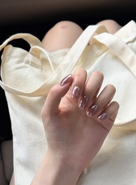 Hailey海莉紫月光粉穿戴甲高级感欧美粉紫色手工美甲贴片成品显白