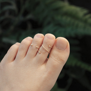 买一赠一时尚简约时尚可调节纯色银关节脚戒女指环尾戒小指脚趾戒