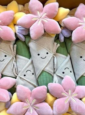 正版现货jellycat送人手捧花花束玫瑰花情人节礼物安抚玩偶公仔