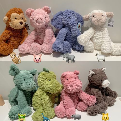 jellycat波浪毛狐狸狮子猴子公仔
