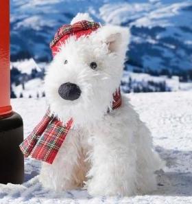 Jellycat英国正品冬日温暖西高地门罗苏格兰梗圣诞限定毛绒玩偶