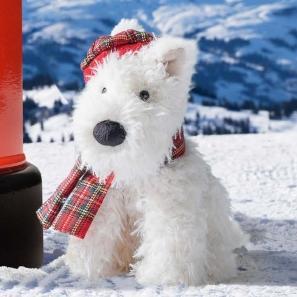 Jellycat英国正品冬日温暖西高地门罗苏格兰梗圣诞限定毛绒玩偶