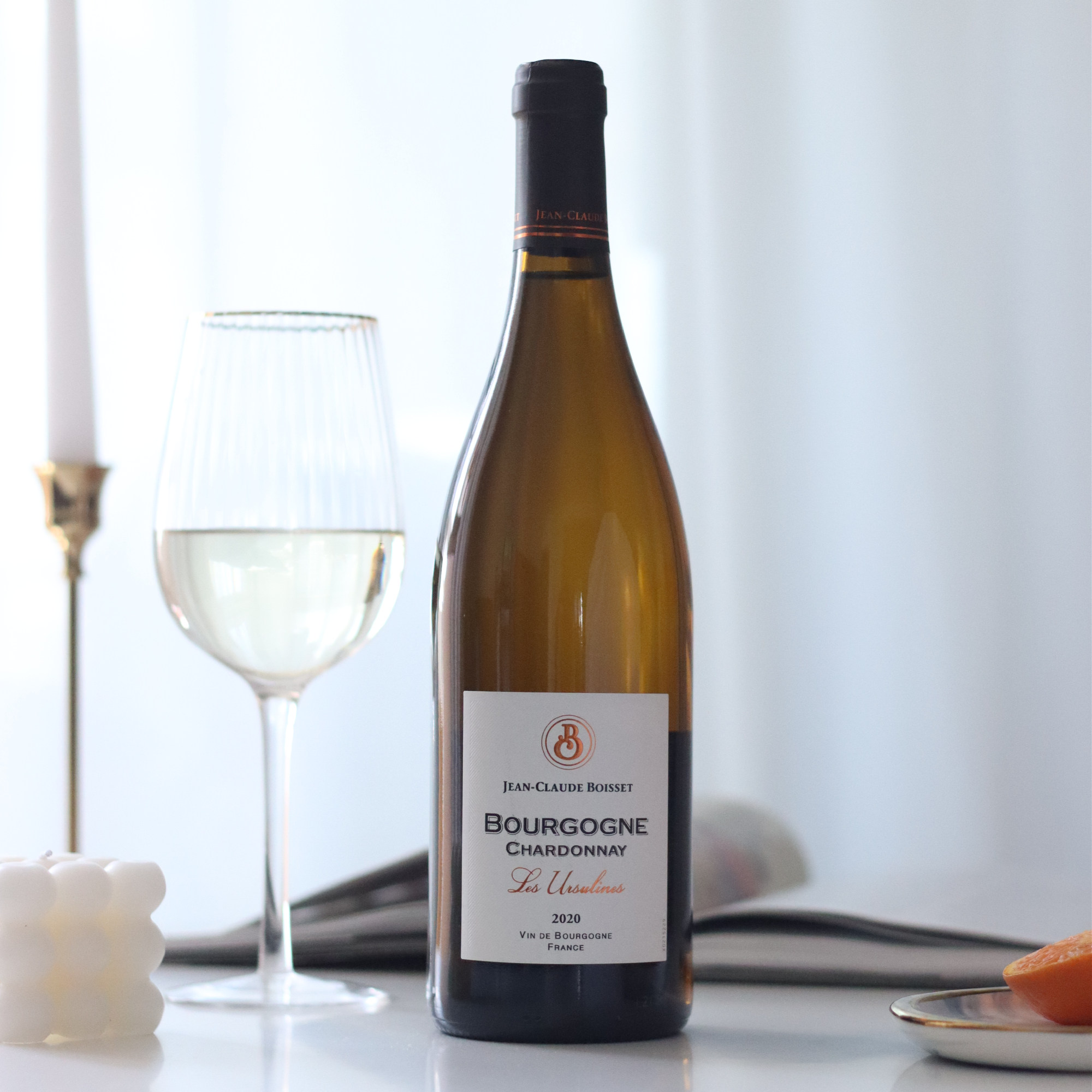 坤渤风水酒庄jean-claude boisset霞多丽干型法国勃艮第白葡萄酒