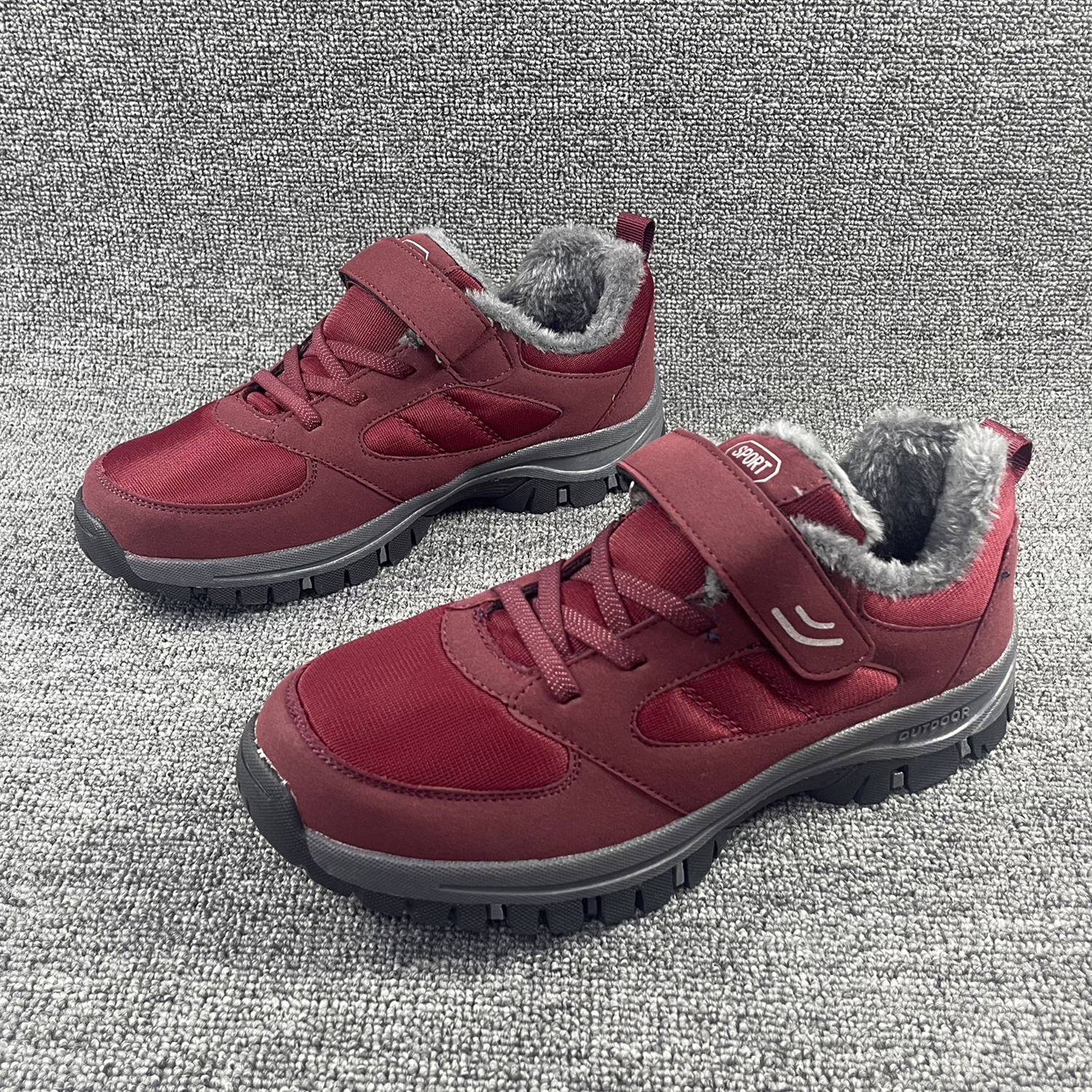 冬季加绒保暖老人棉鞋日常低帮鞋