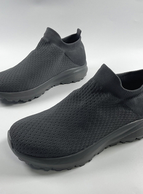 外贸跨境男鞋透气袜子鞋宽脚47大码一脚蹬懒人鞋防滑软底休闲单鞋