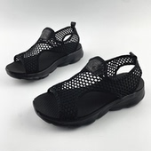 镂空透气露趾平底轻便日常休闲鞋 外贸出口欧美跨境大码 子 女式 凉鞋