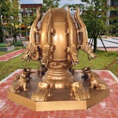 小地动仪模型玻璃钢张衡地震仪教学历史实验器材中学生地理园摆件