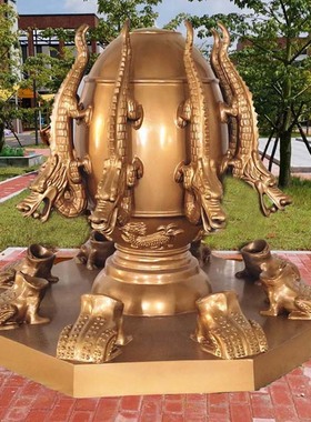 小地动仪模型玻璃钢张衡地震仪教学历史实验器材中学生地理园摆件