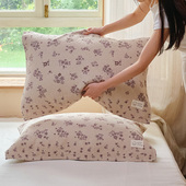 纯棉汉麻枕巾纱布一对装 学生情侣盖巾 成人加大加厚全棉枕头巾四季