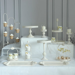 欧式白色婚礼甜品台摆件展示架子
