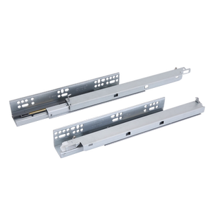 固特按弹三节橱柜导轨按压反弹抽屉轨道加厚家具静音托底隐藏滑轨