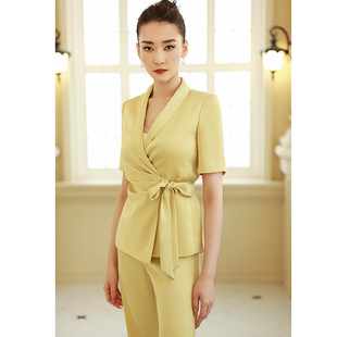 夏天薄款成套搭配女装2025粉色西装套装时尚减龄气质ol职业两件套