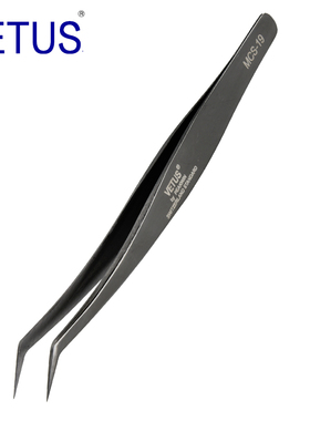 VETUS 炫彩美睫镊子 黑色MCS-19金羽夹（125mm）不锈钢防酸碱耐腐