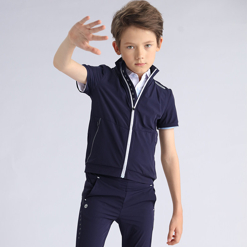 新款eg青少年高尔夫球衣服男童秋季套装儿童短袖服装薄款裤子速干