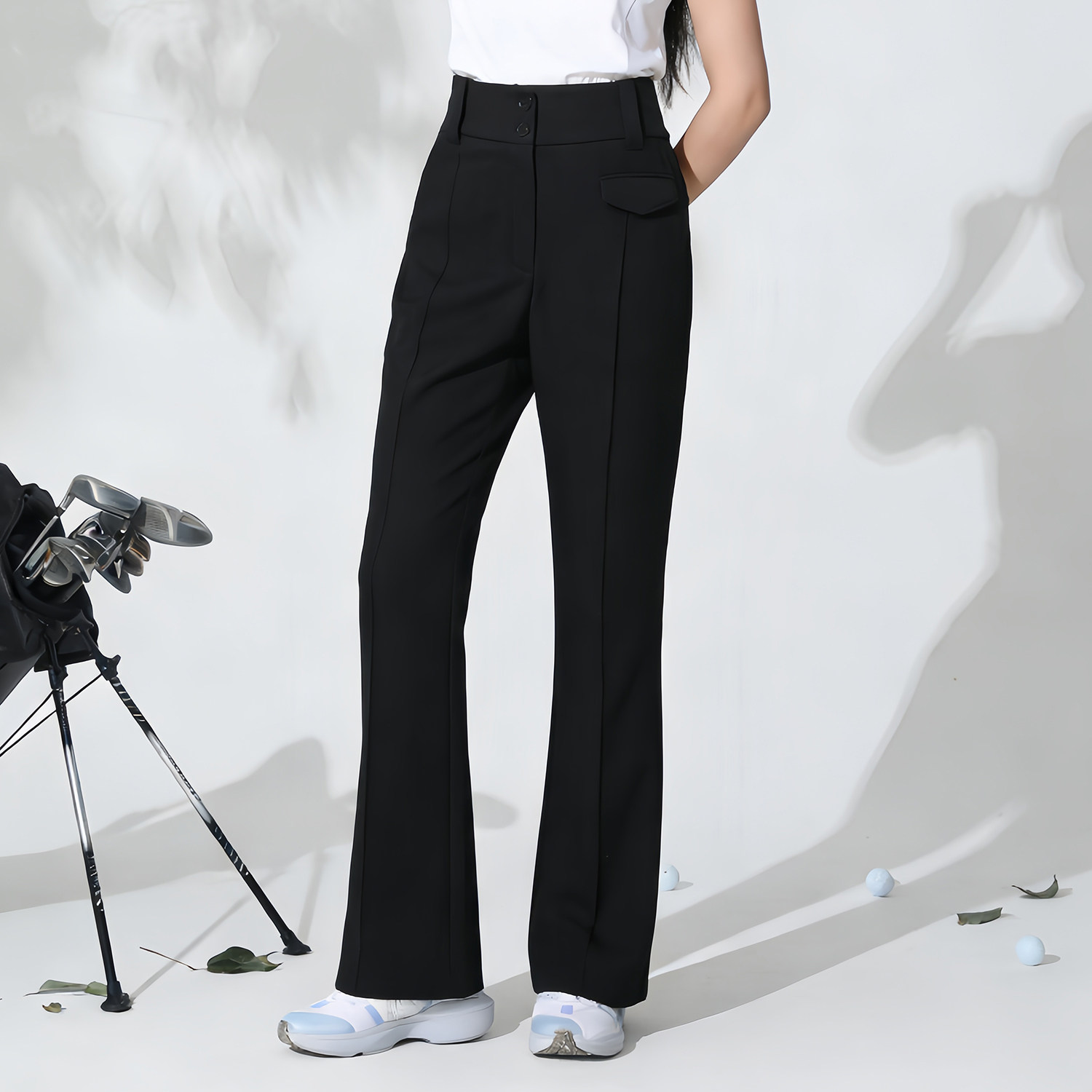 EAGEGOF儿童高尔夫球裤服装新款女童黑色喇叭长裤子显瘦百搭裤,运动/瑜伽/健身/球迷用品,高尔夫裤装,淘宝优惠券,粉丝福利购,淘宝优惠卷