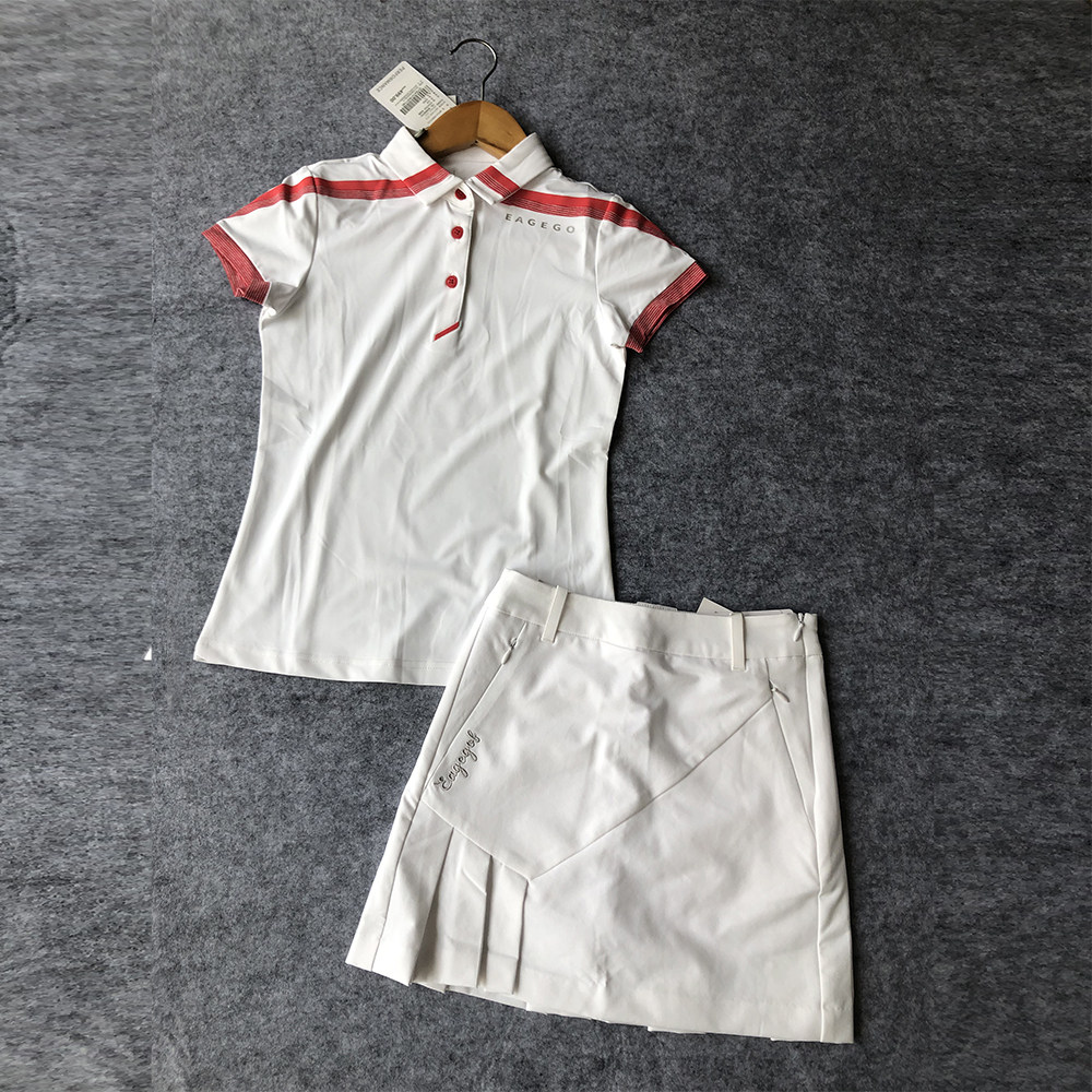 EG儿童高尔夫球套装 夏季青少年短袖上衣服golf女童速干服装短裙