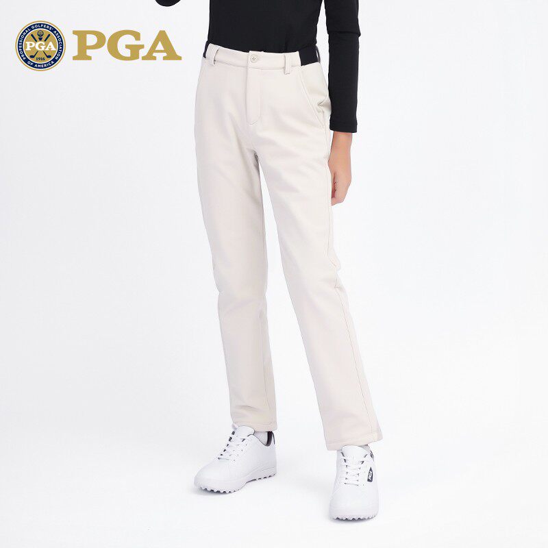PGA儿童高尔夫长裤秋冬加绒服装青少年运动裤子男童弹力腰带球裤