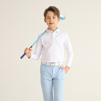 EG儿童高尔夫服装男童长袖t恤春秋季新款青少年上衣服童装POLO衫