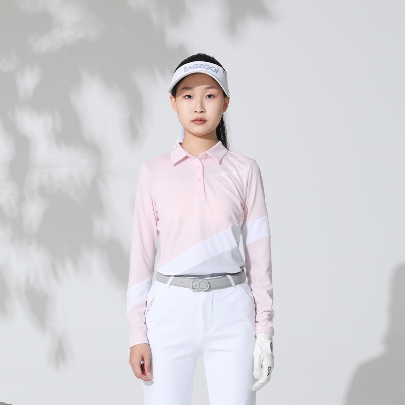 EG儿童高尔夫服装女童长袖t恤
