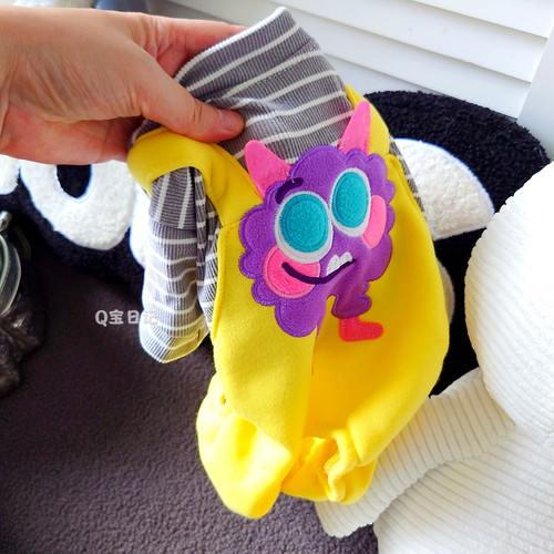 【紫色小怪兽】四脚宠物比熊雪纳瑞泰迪狗狗衣服春秋装背带装