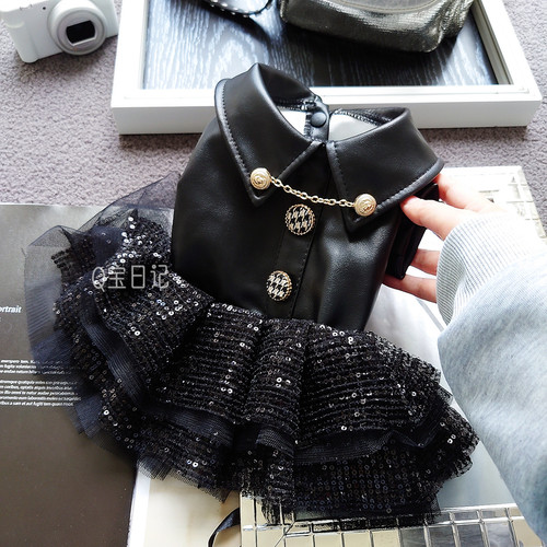 【闪闪小皮裙】公主连衣裙宠物猫咪比熊泰迪狗狗衣服秋冬装秋装