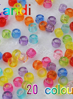 Kandi大孔桶珠电子音乐节party彩色DIY散珠手链手环DIY散珠货源