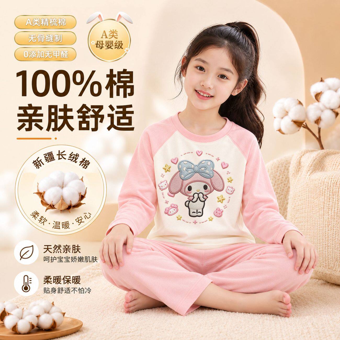 库洛米凯蒂猫女童秋冬纯