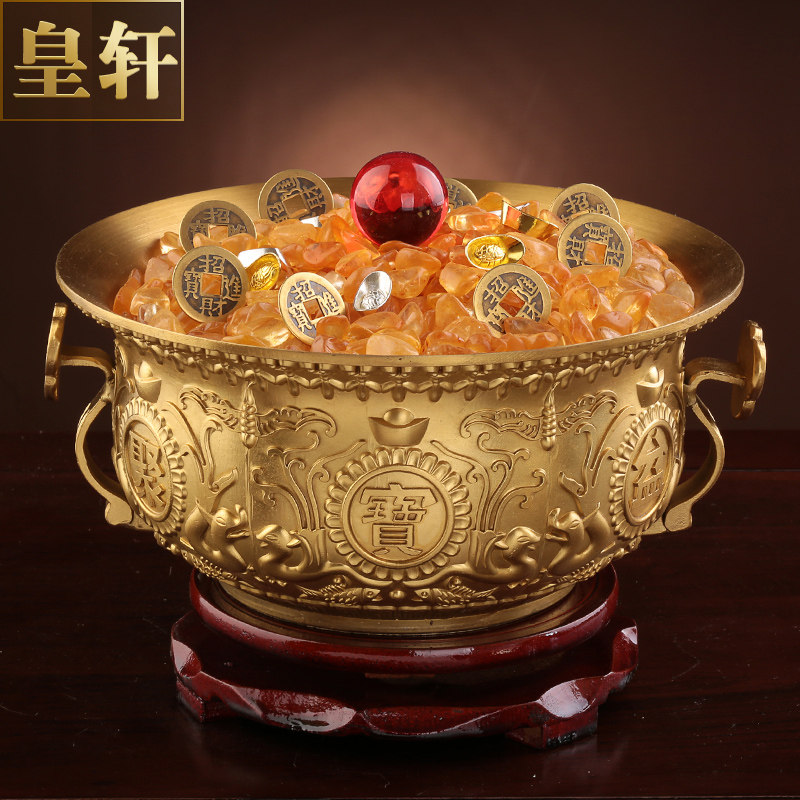 纯黄铜聚宝盆大号摆件聚财招财进宝铜香炉家居店铺柜台装饰礼品,家居饰品,装饰摆件,淘宝优惠券,粉丝福利购,淘宝优惠卷
