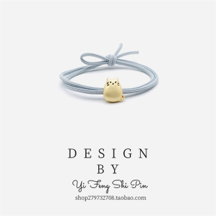 卡通可爱合金龙猫发圈抖音小祖宗头绳日系清新气质少女心皮筋发绳