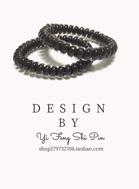 韩国电话线黑色半透明果冻发圈发饰扎发绳气质无痕头绳网红ins女