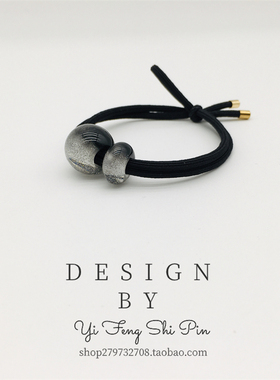 简约气质渐变细闪琉璃珠发绳双股高弹力马尾发圈耐用橡皮筋扎头绳