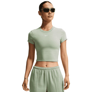 Nike耐克短袖运动T恤女绿色修身速干美式辣妹风上衣HF9539-007