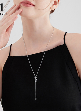 小众设计螺旋式水滴毛衣链女轻奢