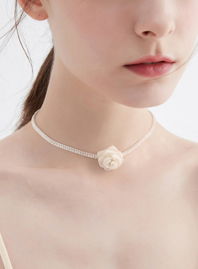 2026新款轻奢玫瑰短款choker颈链