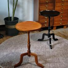 中古风小边几沙发小圆桌实木白蜡木复古置物架茶几创意边几咖啡桌