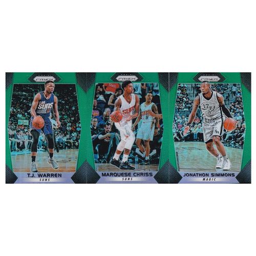 NBA球星卡 TJ沃伦 克里斯 西蒙斯 panini17-18prizm 绿折射卡