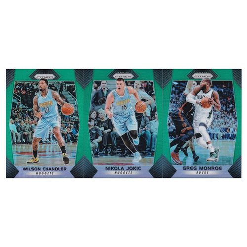 NBA球星卡 钱德勒 约基奇 门罗 panini17-18prizm 绿折射卡